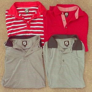 4 gently used footjoy golf shirts.